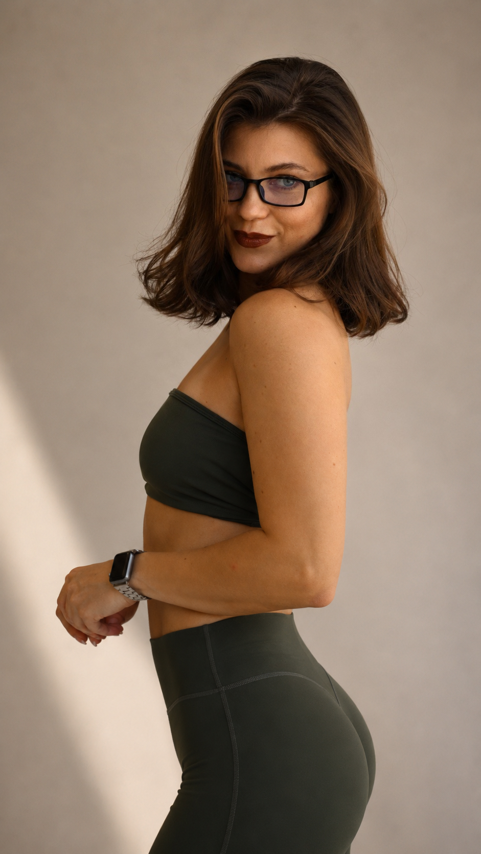 Deep Green Strappy Back Set | Bandeau Top + Wide Leg Pants | KLYNE