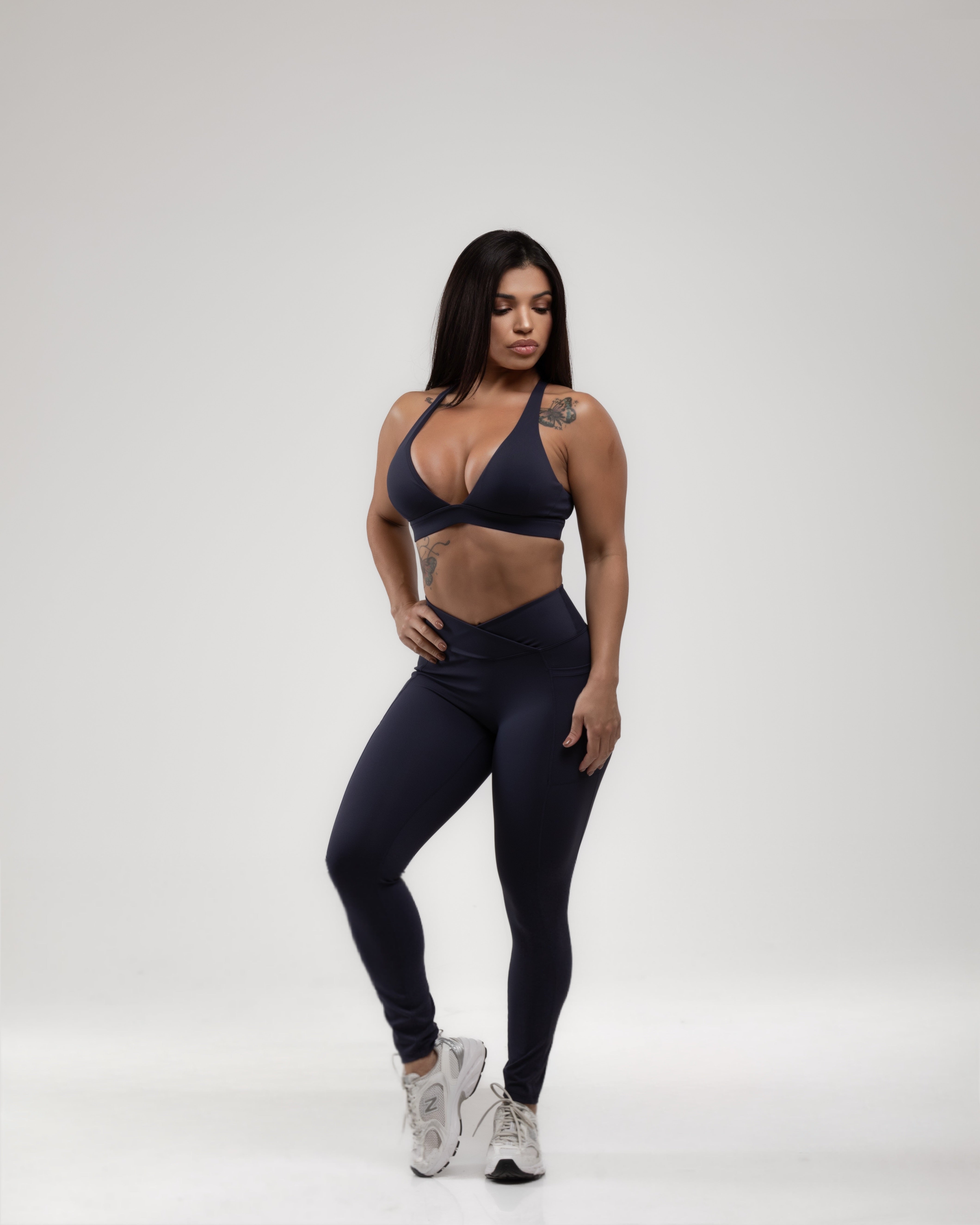 High-Waisted Leggings + Cross-Back Sports Bra Set | KLYNE