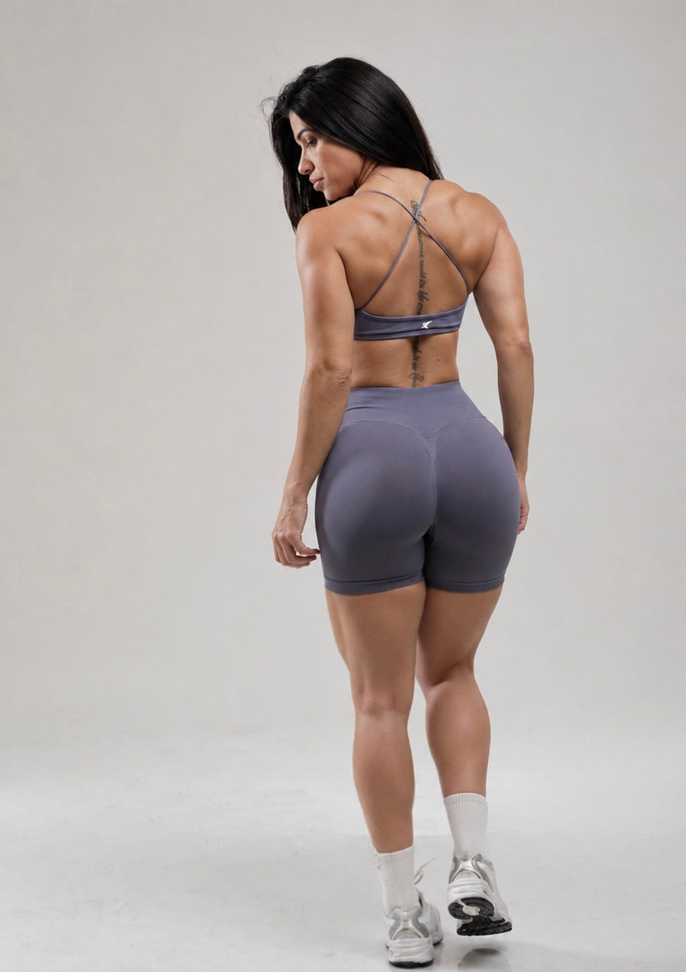 Ribbed Activewear Set | Scrunch Sports Bra + High-Waisted Bike Shorts | KLYNE