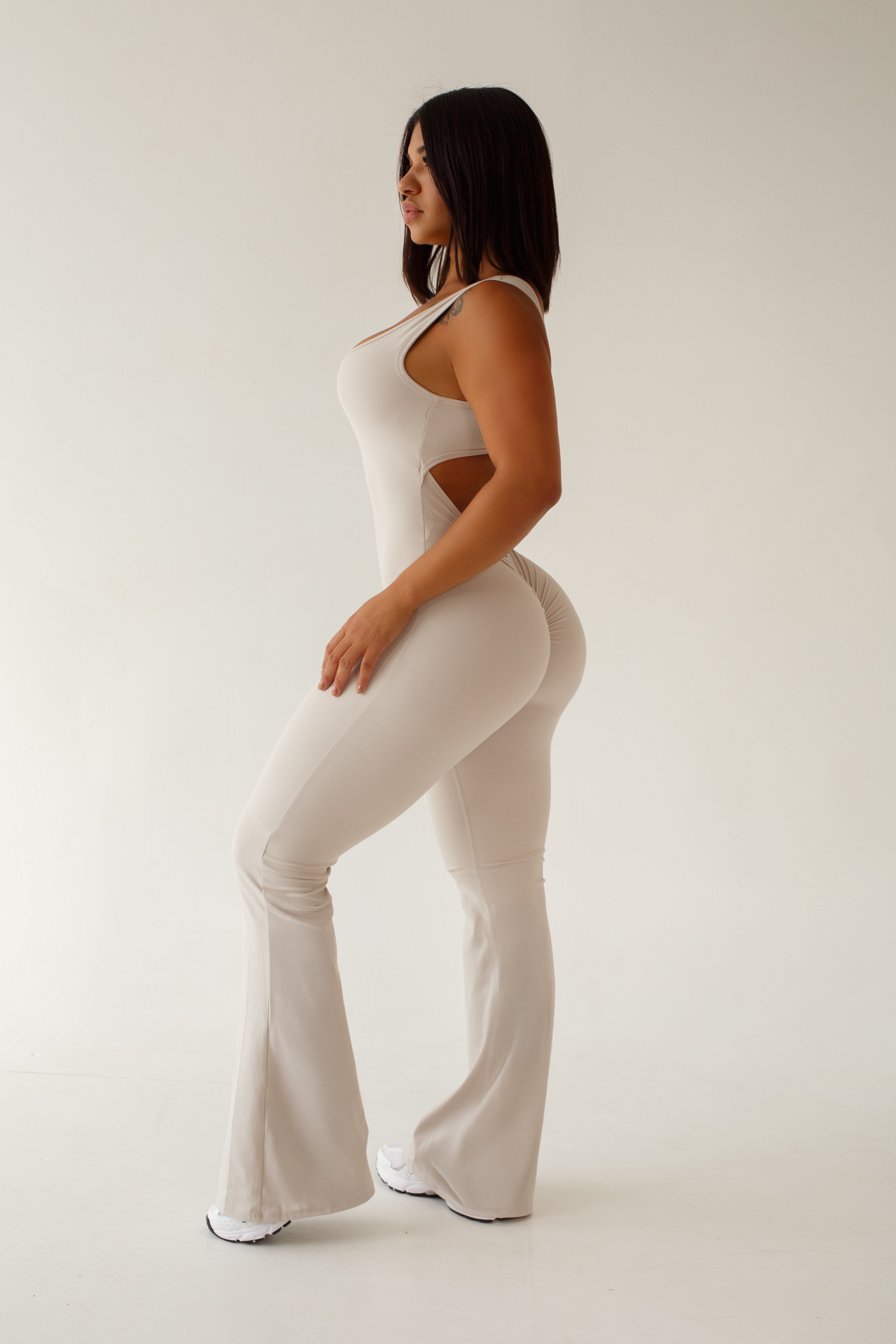 SCULPT JUMPSUIT – SAND BEIGE