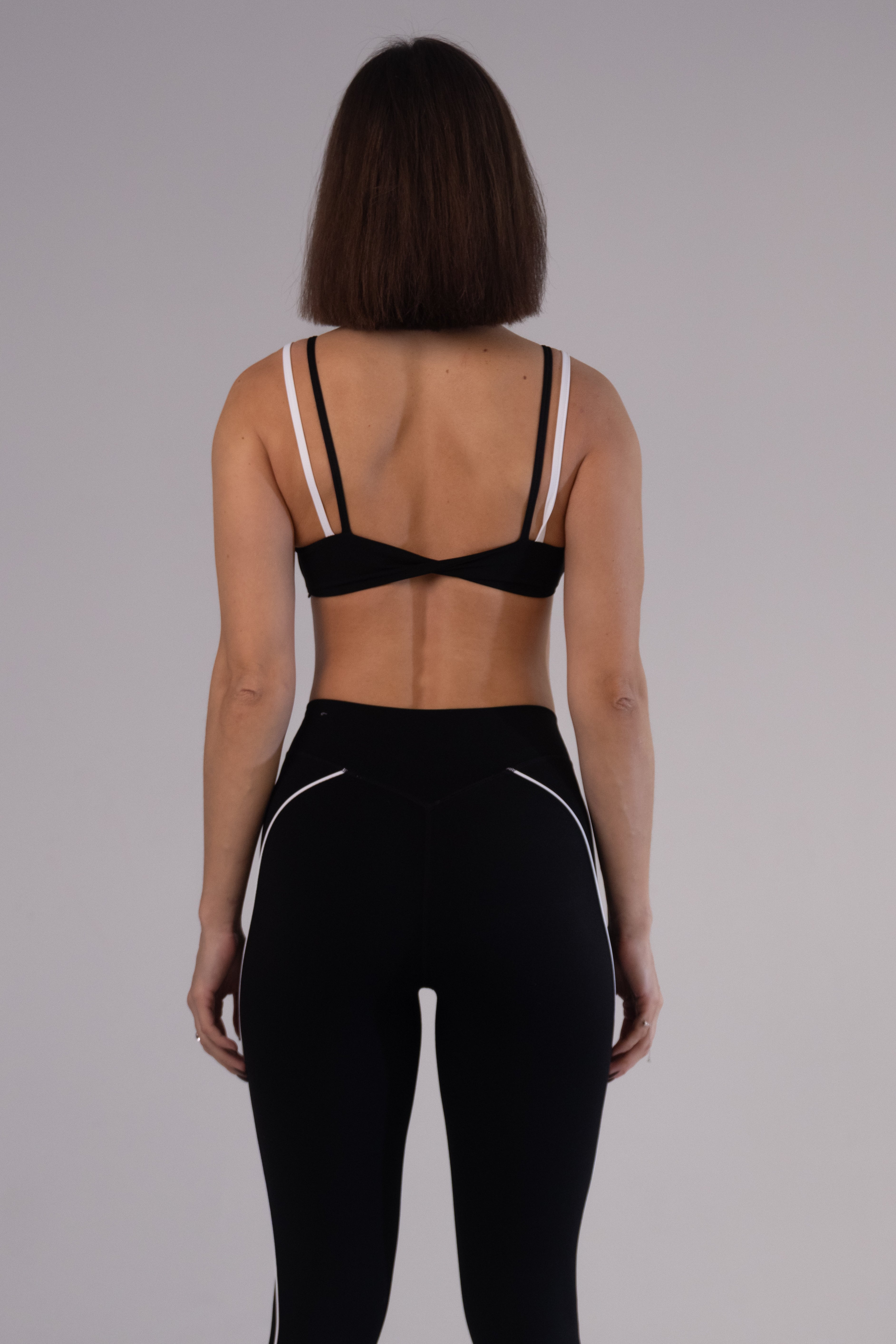 Black & White Contrast Strap Set | KLYNE Activewear