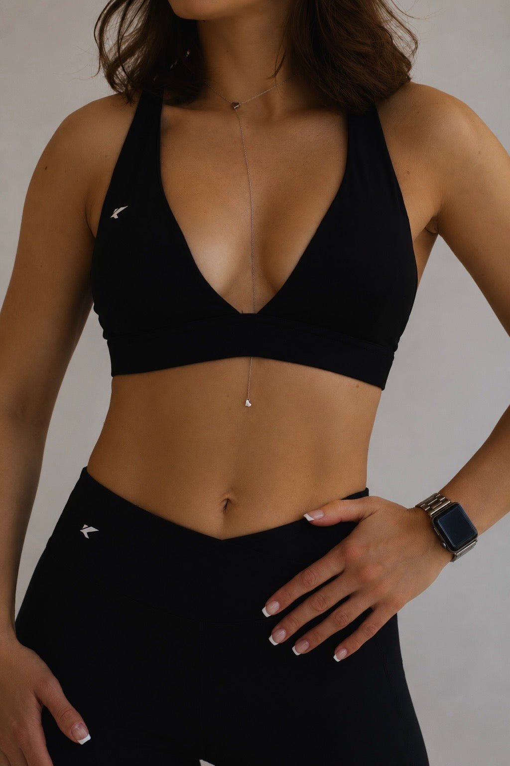 Black Cross-Back Activewear Set | Sports Bra + High-Waisted Leggings | KLYNE - KLYNE