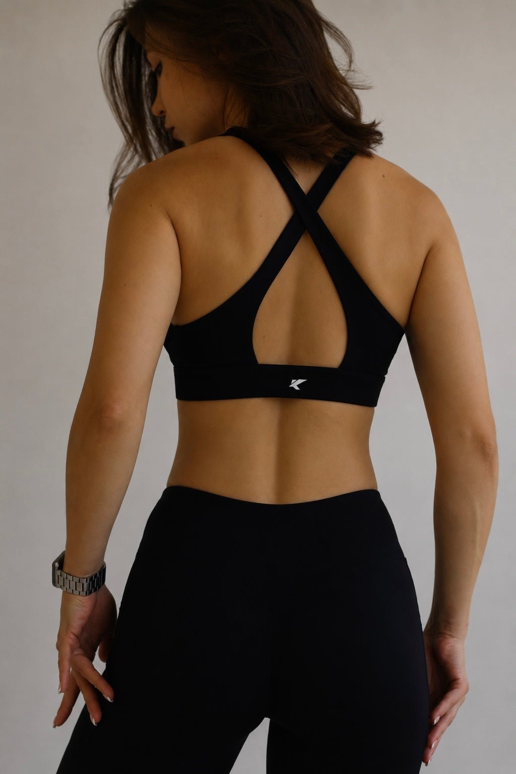 Black Cross-Back Activewear Set | Sports Bra + High-Waisted Leggings | KLYNE - KLYNE