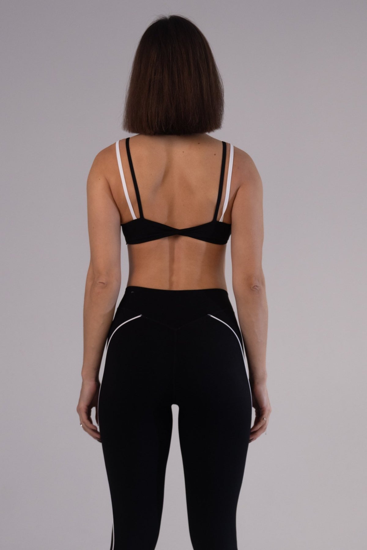 Black & White Contrast Strap Set | KLYNE Activewear - KLYNE