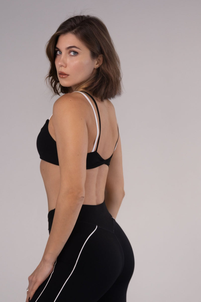 Black & White Contrast Strap Set | KLYNE Activewear - KLYNE