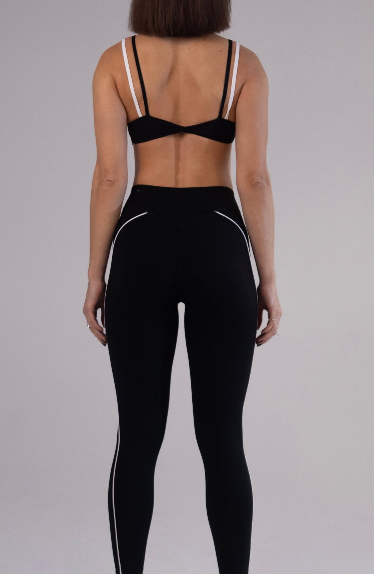 Black & White Contrast Strap Set | KLYNE Activewear - KLYNE