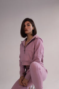 Cropped Half-Zip Hoodie - KLYNE