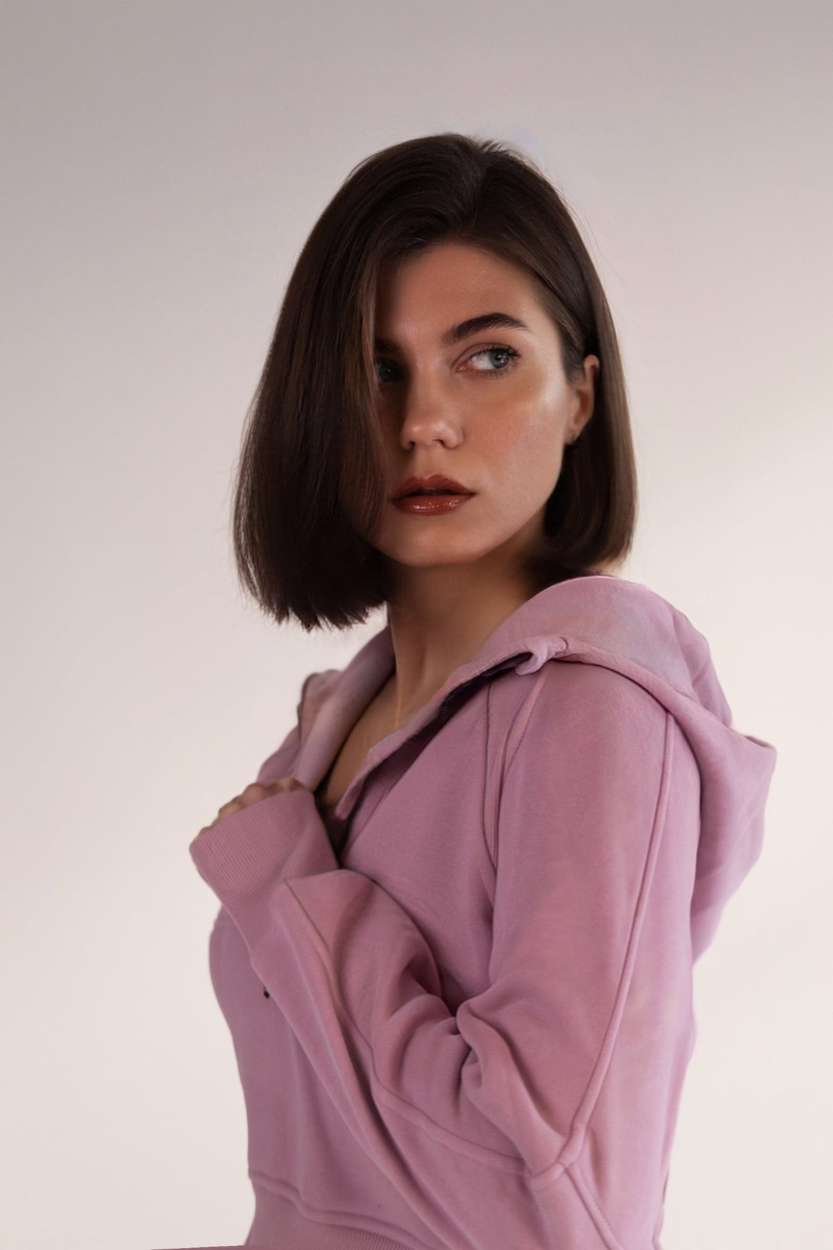 Cropped Half-Zip Hoodie - KLYNE