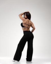 Deep Green Strappy Back Set | Bandeau Top + Wide Leg Pants | KLYNE - KLYNE