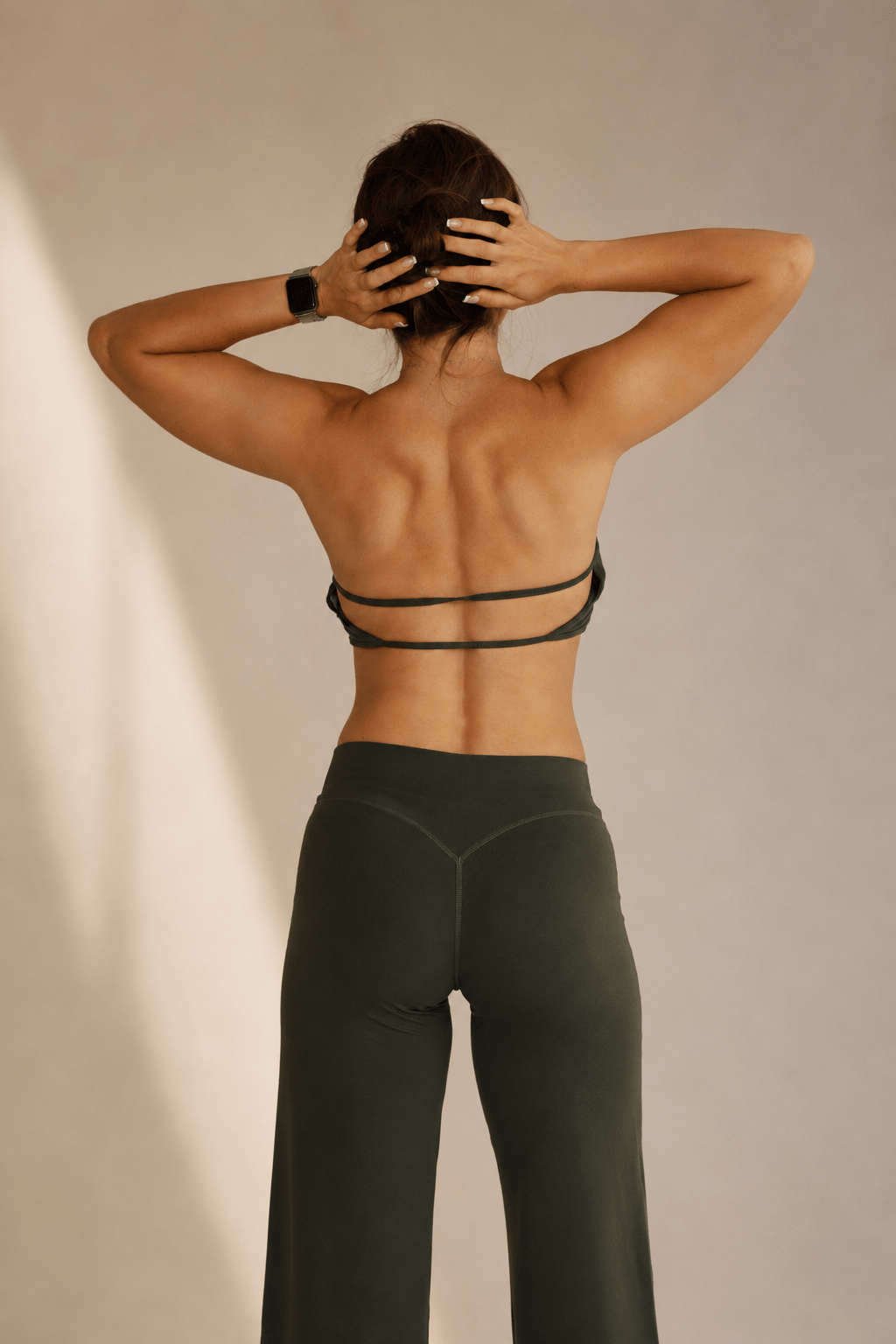 Deep Green Strappy Back Set | Bandeau Top + Wide Leg Pants | KLYNE - KLYNE