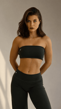 Deep Green Strappy Back Set | Bandeau Top + Wide Leg Pants | KLYNE - KLYNE
