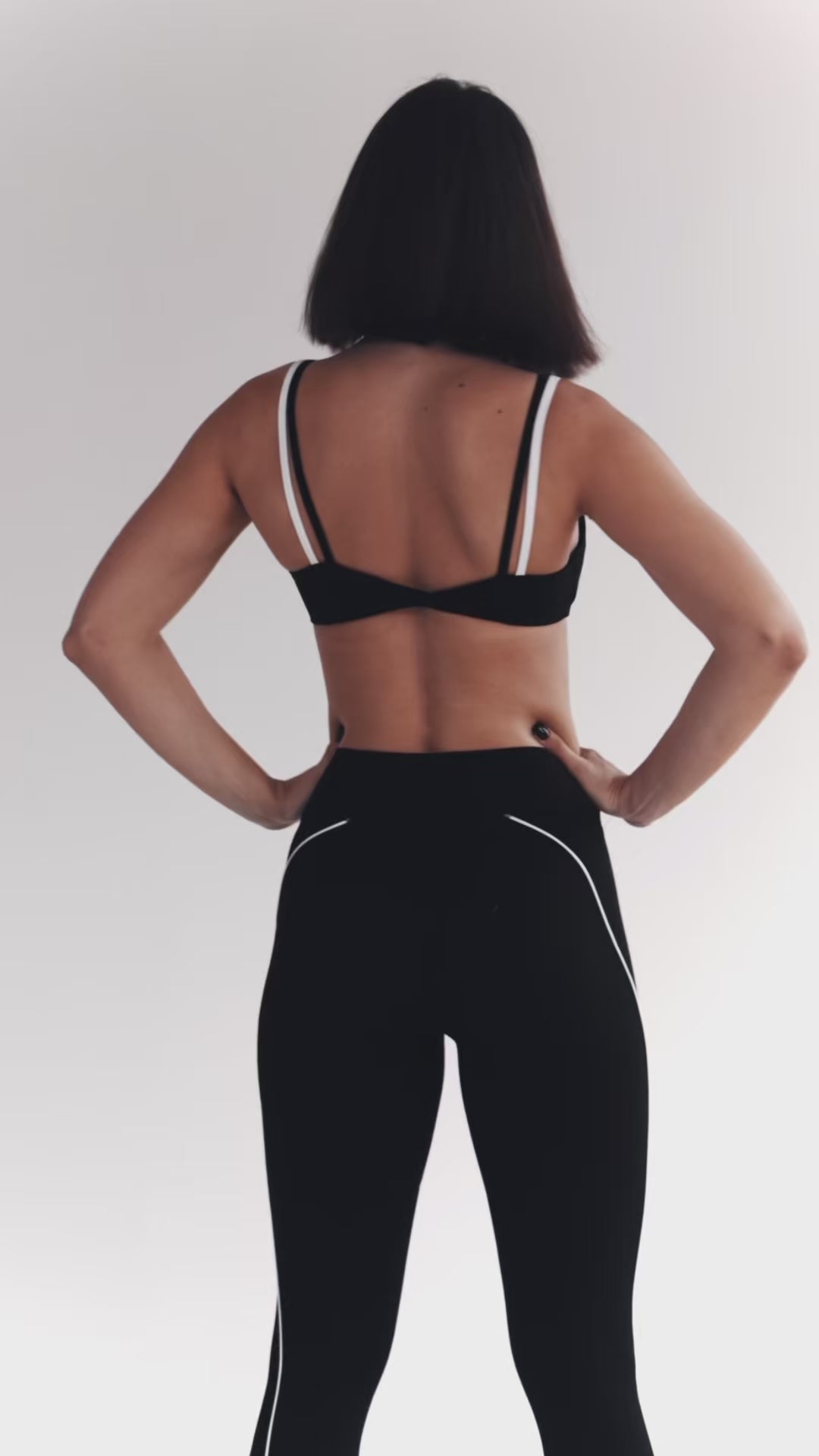 Black & White Contrast Strap Set | KLYNE Activewear
