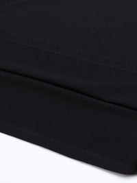 Women's Black T-Shirt 100% Cotton Oversized Fit Small Logo | Premium Basic Crew Neck Tee - KLYNE