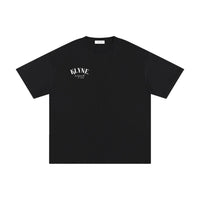 Women's Black T-Shirt 100% Cotton Oversized Fit Small Logo | Premium Basic Crew Neck Tee - KLYNE