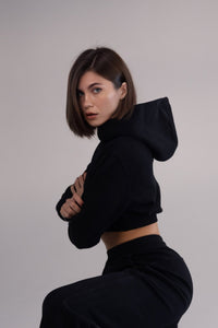 Women's Cropped Hoodie Oversized Fit Pullover Sweatshirt | Loose Athleisure Hoodie - KLYNE