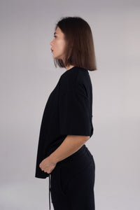Women's Oversized Logo T-Shirt 100% Cotton | KLYNE Relaxed Fit Tee Dropped Shoulder - KLYNE