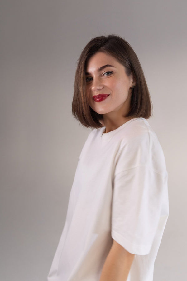 Women's Oversized T-Shirt 100% Cotton Crew Neck | Relaxed Fit Basic Tee Dropped Shoulder - KLYNE